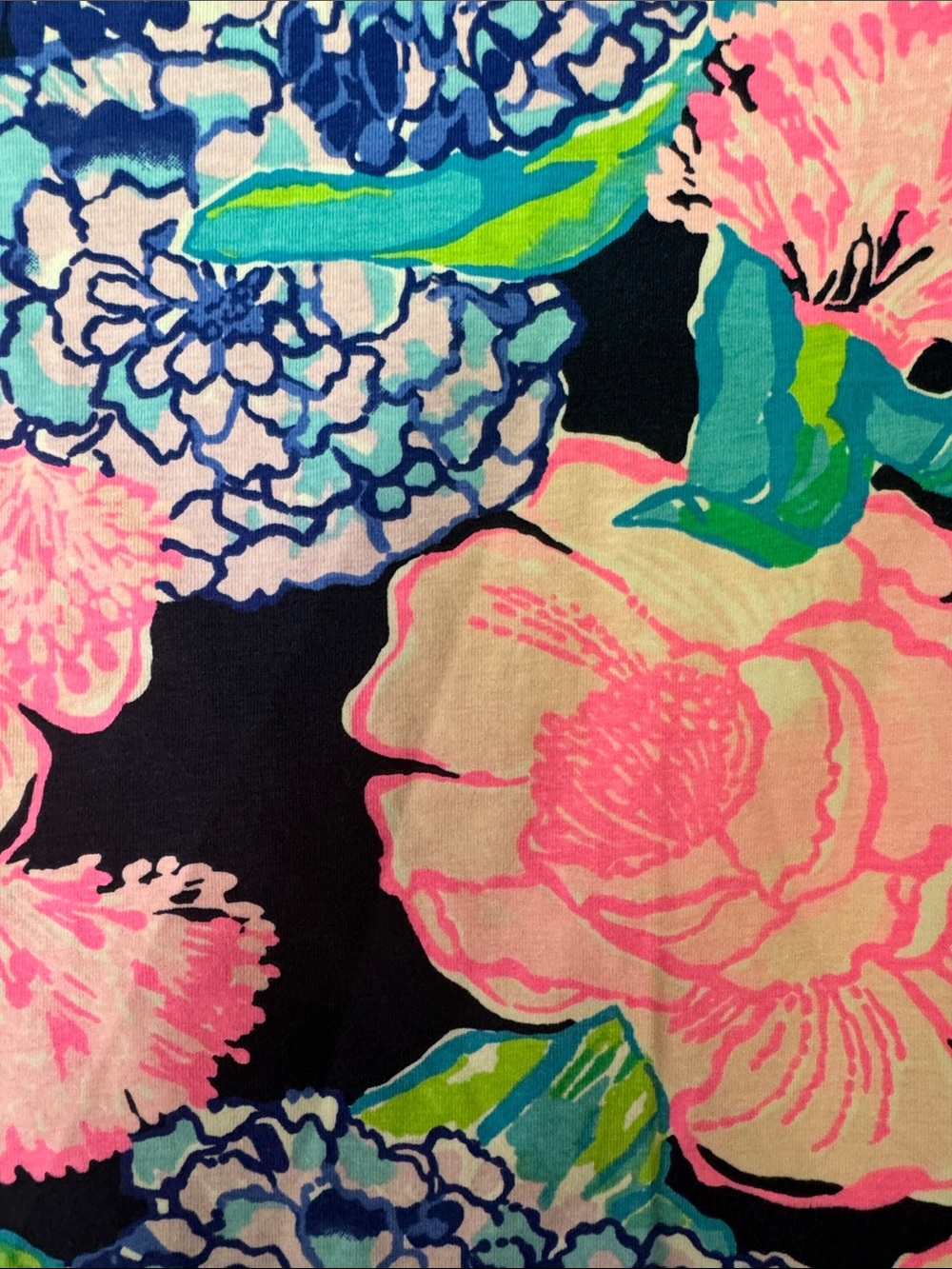 Lilly Pulitzer bright Pink & Navy Floral Long Sleeve Top size small - Picture 4 of 4